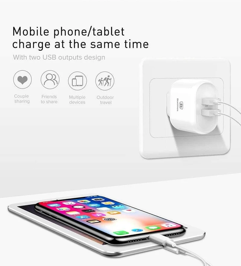 Baseus 23W Quick Charge 3.0 USB-Ladegerät für iPhone Samsung Xiaomi QC3.0 5V/3A Schnelllade-EU-Reisewand-Handyladegerät