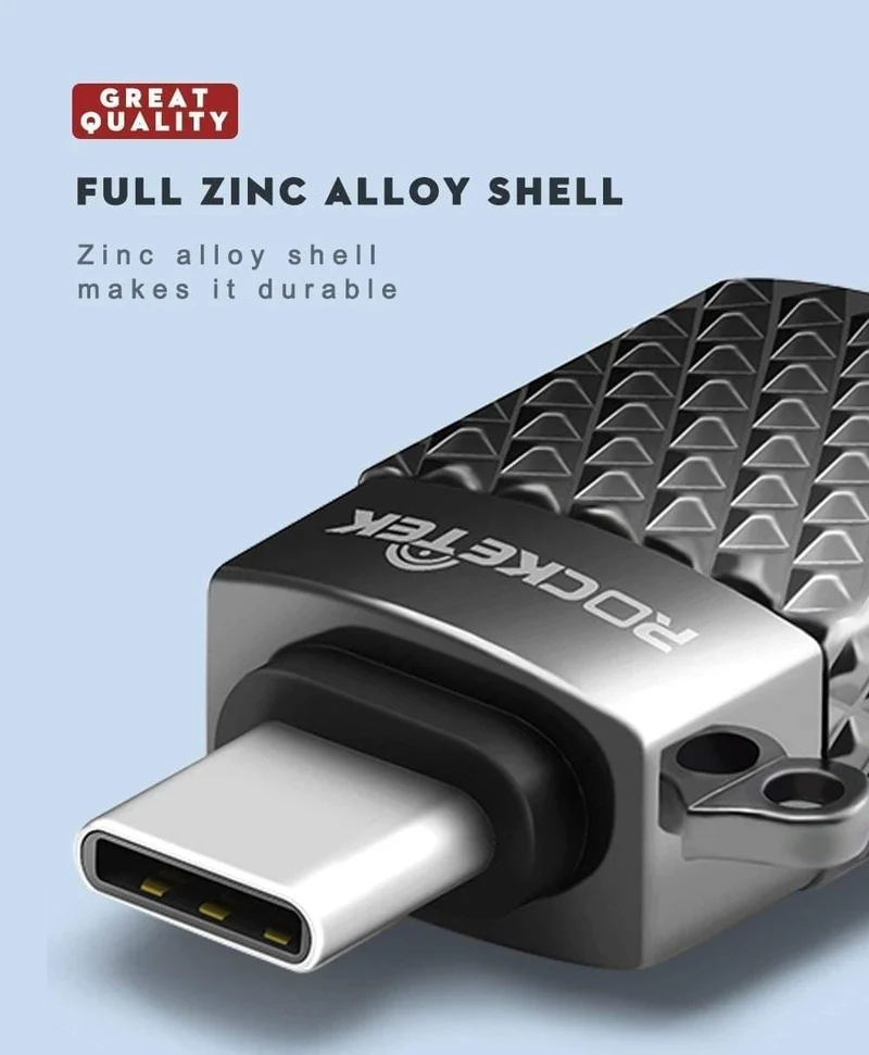 Rocketek hochwertige USB 3.0 zu Typ C OTG Adapter Alumium Phone Typ C Zubehör Anschluss für Xiaomi Oneplus LG Nexus 5X / 6P