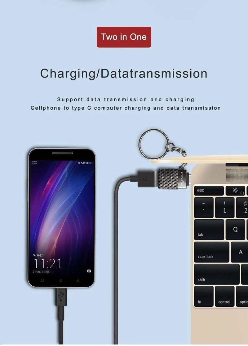 Rocketek hochwertige USB 3.0 zu Typ C OTG Adapter Alumium Phone Typ C Zubehör Anschluss für Xiaomi Oneplus LG Nexus 5X / 6P