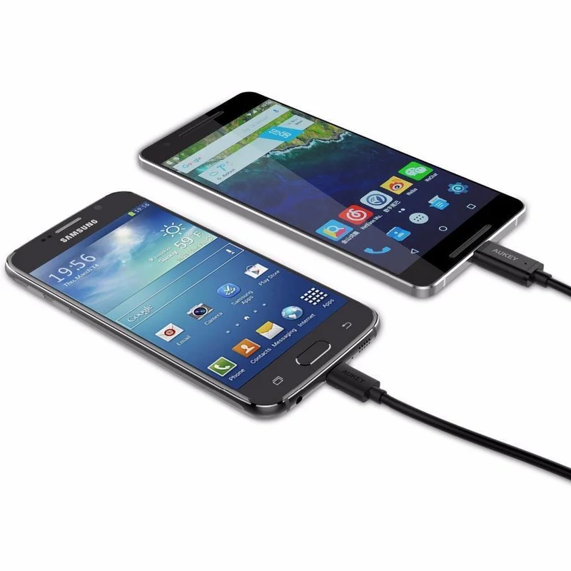 3 Stück AUKEY Schnellkabel Micro-USB-Typ-C-Kabel QC 2.0/3.0 USB-Telefonkabel Android-Kabel USB-C-Datenübertragung Ladetelefon-Adapter