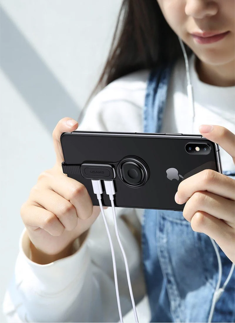 Dual für Blitzringhalterung Adapter USAMS 3.5mm Audio- und Ladegerät Telefonhalterung 2A Schnellladeadapter OTG für iPhone iOS