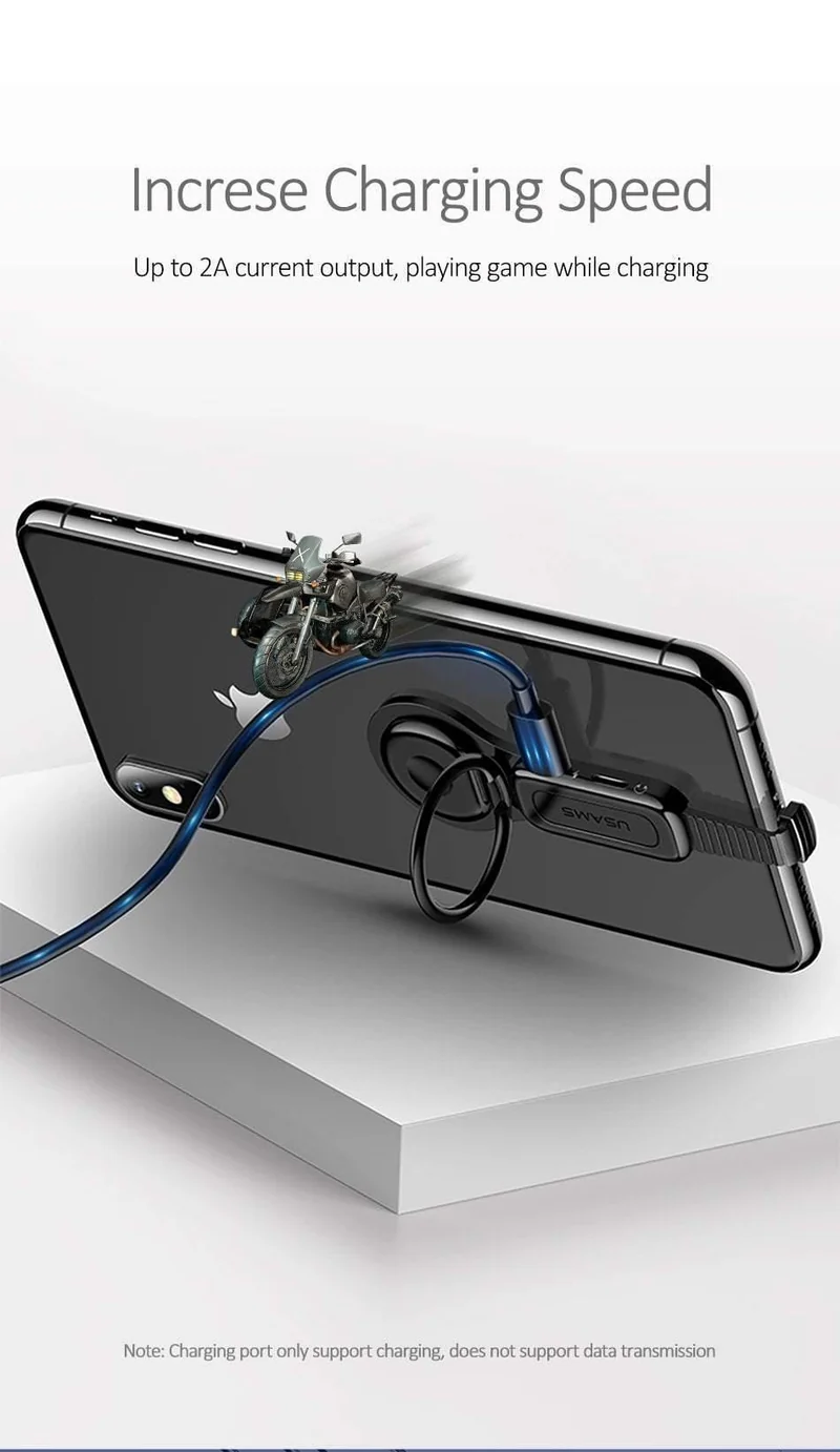 Dual für Blitzringhalterung Adapter USAMS 3.5mm Audio- und Ladegerät Telefonhalterung 2A Schnellladeadapter OTG für iPhone iOS