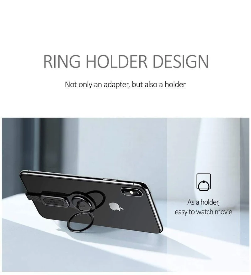 Dual für Blitzringhalterung Adapter USAMS 3.5mm Audio- und Ladegerät Telefonhalterung 2A Schnellladeadapter OTG für iPhone iOS