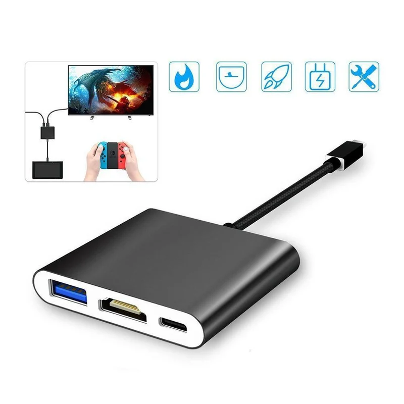 HDMI Typ C Adapter für Nintend Switch Hub USB-C auf HDMI Mini Switch Dock Station HD Transfer für MacBook Xiaomi Laptoptelefone