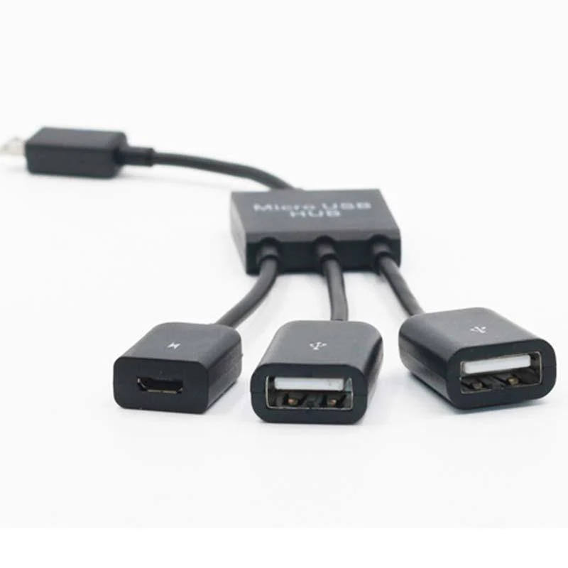 Neue 3 Ports Micro USB OTG Kabel Ladegerät Datentransfer HUB Kabel Adapter Konverter Für Mobiltelefone Tablet