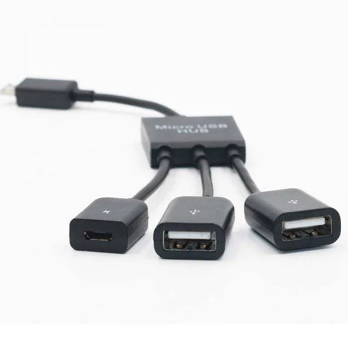 Neue 3 Ports Micro USB OTG Kabel Ladegerät Datentransfer HUB Kabel Adapter Konverter Für Mobiltelefone Tablet
