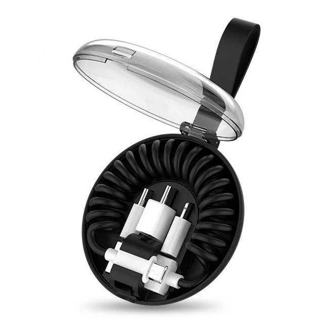 Feder-Teleskop-Datenkabel, universeller Handy-Ladeadapter, Feder-Ladekabel für Apple Typ C und Android USB