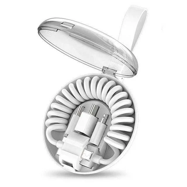 Feder-Teleskop-Datenkabel, universeller Handy-Ladeadapter, Feder-Ladekabel für Apple Typ C und Android USB