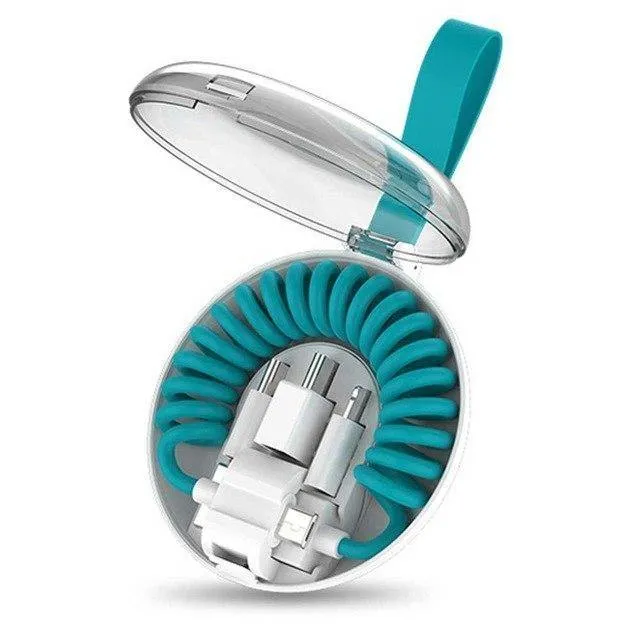 Feder-Teleskop-Datenkabel, universeller Handy-Ladeadapter, Feder-Ladekabel für Apple Typ C und Android USB