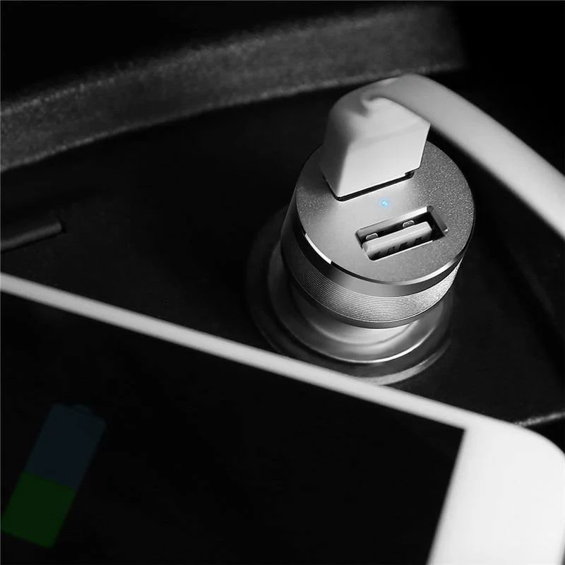 ROCK Sitor Autoladegerät 2.4A Schnellladung Dual Ports Aluminiumlegierung für iPhone Samsung Telefon Reisezigarettenanzünder DC 12-24V