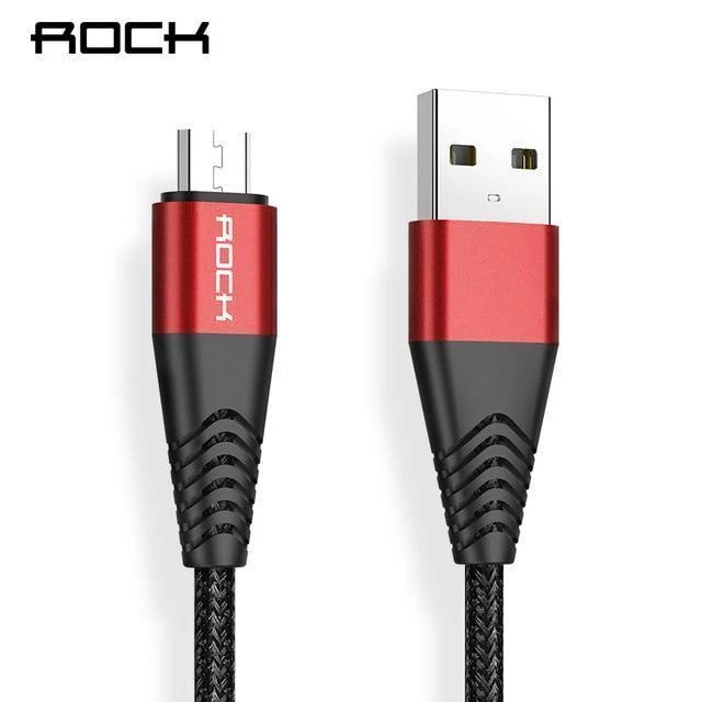 ROCK Metal Micro-USB-Kabel 2.4A für Samsung Xiaomi Redmi Note 5 Pro LG USB Nylon geflochten Schnellladedaten Ladetelefonladegerät
