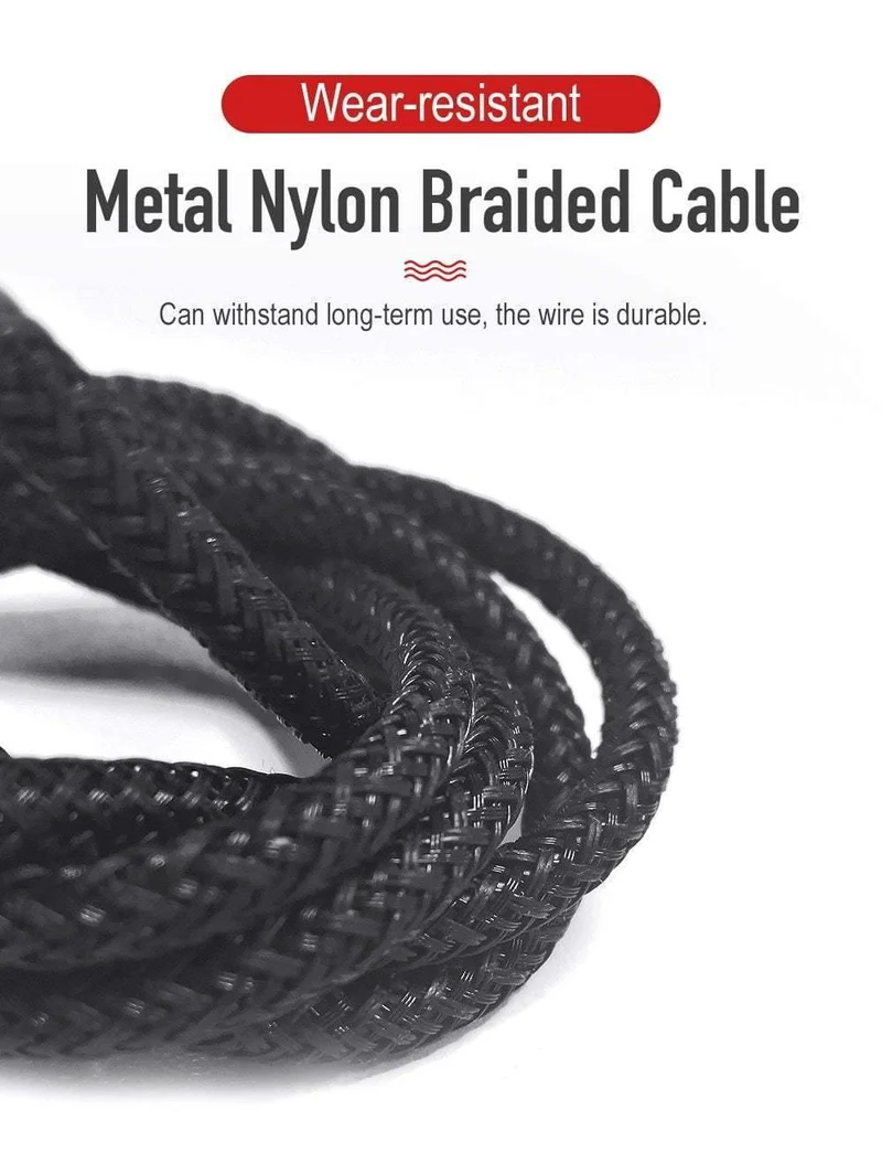 ROCK Metal Micro-USB-Kabel 2.4A für Samsung Xiaomi Redmi Note 5 Pro LG USB Nylon geflochten Schnellladedaten Ladetelefonladegerät