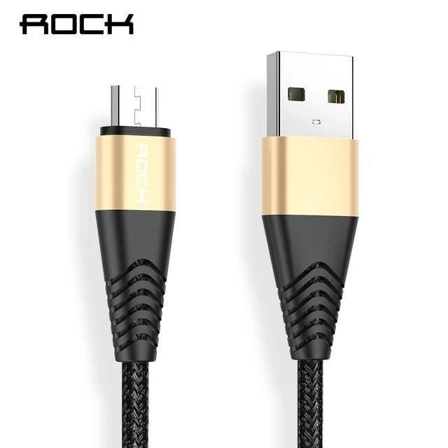 ROCK Metal Micro-USB-Kabel 2.4A für Samsung Xiaomi Redmi Note 5 Pro LG USB Nylon geflochten Schnellladedaten Ladetelefonladegerät