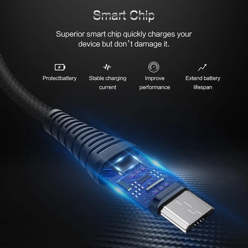 ROCK Hochfestes Micro-USB-Kabel für Samsung, Xiaomi, LG, USB-Schnellladedaten, geflochtenes Ladegerät, Android-Handy, 120 cm