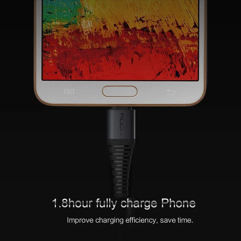ROCK Hochfestes Micro-USB-Kabel für Samsung, Xiaomi, LG, USB-Schnellladedaten, geflochtenes Ladegerät, Android-Handy, 120 cm