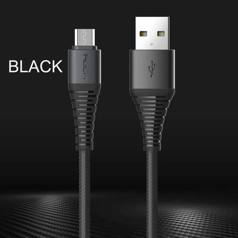 ROCK Hochfestes Micro-USB-Kabel für Samsung, Xiaomi, LG, USB-Schnellladedaten, geflochtenes Ladegerät, Android-Handy, 120 cm