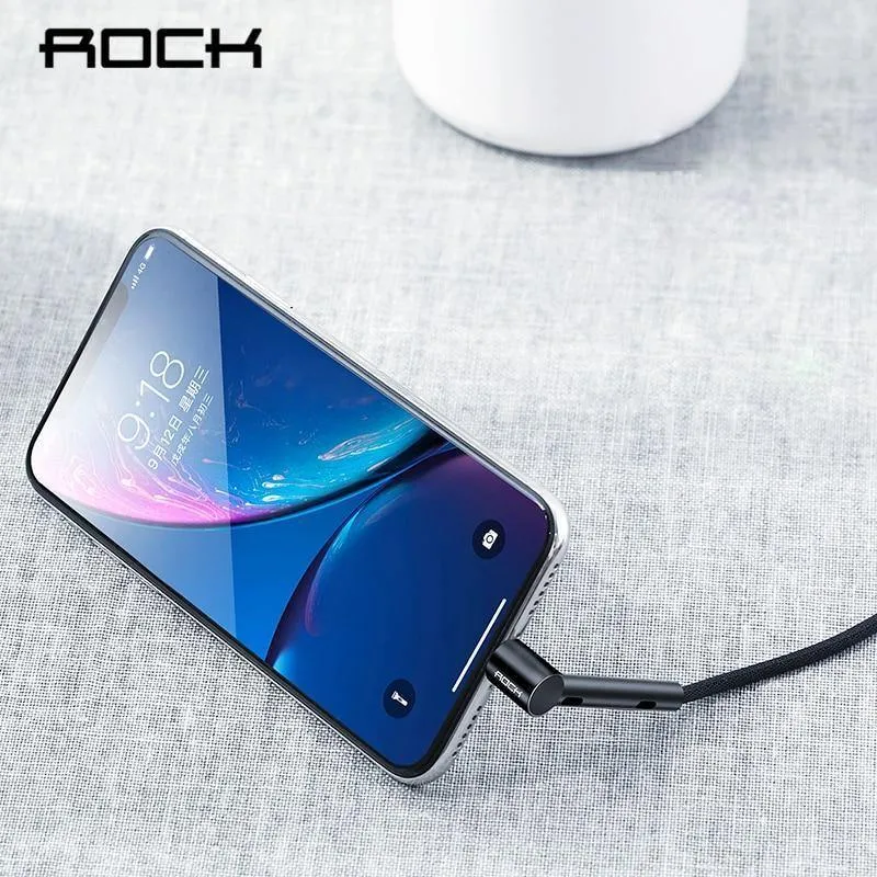 ROCK Metall USB Kabel Halter für iPhone XS Max Ladegerät USB Daten Kabel für iPhone X 8 7 6 6s Plus Ladekabel Telefon Adapter