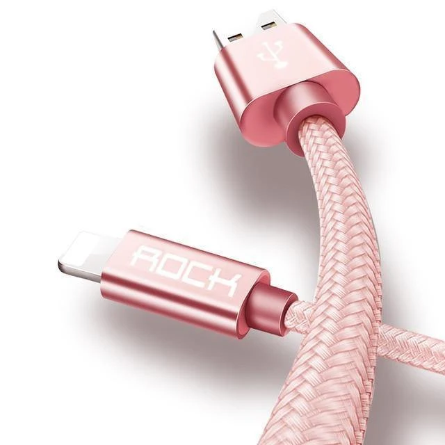 ROCK Kabel für IPhone IOS 11 10 9 für schnelle Ladegerät Beleuchtung auf USB-Kabel Ladekabel 0.2 m 1.0 m 1.8 m 3 m 2.1 A für Mobiltelefon