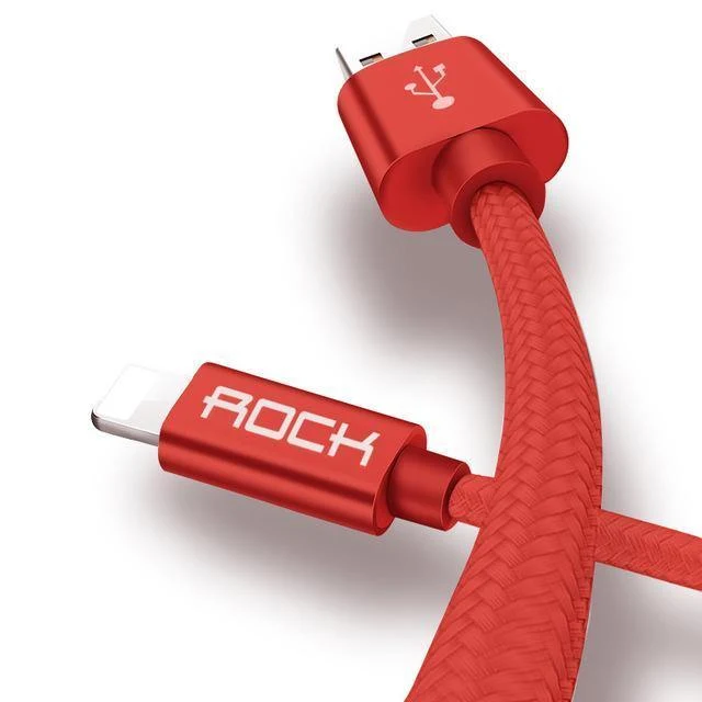 ROCK Kabel für IPhone IOS 11 10 9 für schnelle Ladegerät Beleuchtung auf USB-Kabel Ladekabel 0.2 m 1.0 m 1.8 m 3 m 2.1 A für Mobiltelefon