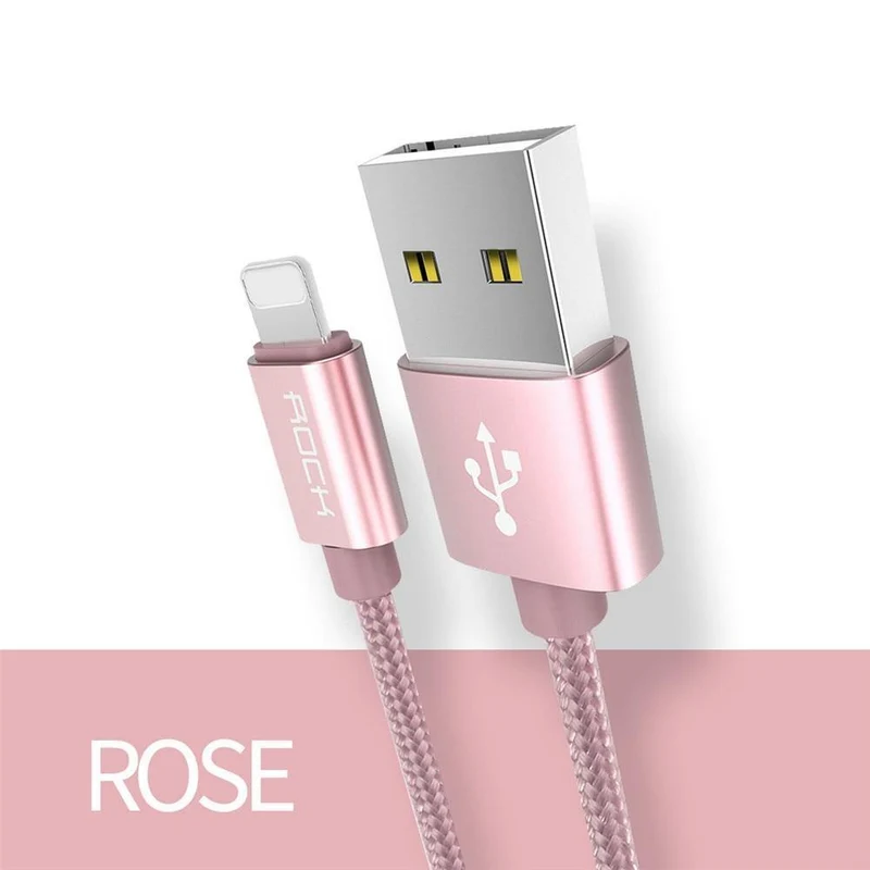 ROCK Kabel für IPhone IOS 11 10 9 für schnelle Ladegerät Beleuchtung auf USB-Kabel Ladekabel 0.2 m 1.0 m 1.8 m 3 m 2.1 A für Mobiltelefon