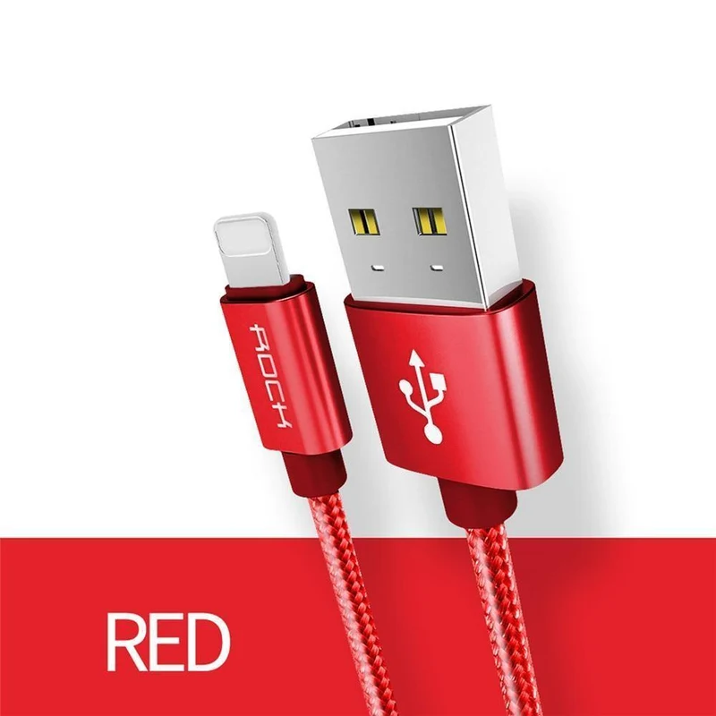 ROCK Kabel für IPhone IOS 11 10 9 für schnelle Ladegerät Beleuchtung auf USB-Kabel Ladekabel 0.2 m 1.0 m 1.8 m 3 m 2.1 A für Mobiltelefon