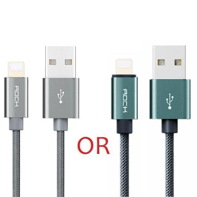 ROCK Kabel für IPhone IOS 11 10 9 für schnelle Ladegerät Beleuchtung auf USB-Kabel Ladekabel 0.2 m 1.0 m 1.8 m 3 m 2.1 A für Mobiltelefon
