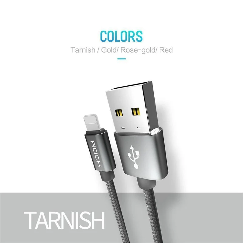 ROCK Kabel für IPhone IOS 11 10 9 für schnelle Ladegerät Beleuchtung auf USB-Kabel Ladekabel 0.2 m 1.0 m 1.8 m 3 m 2.1 A für Mobiltelefon