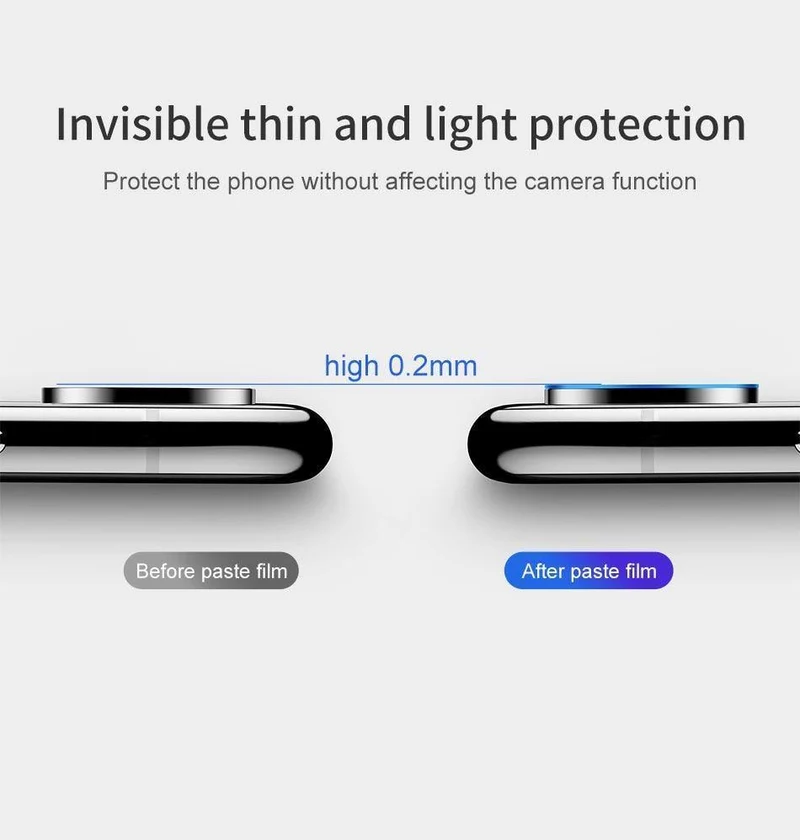 Baseus Gehärtetes Glas für das Rückkameraobjektiv des iPhone Xs Xs Max Kameraobjektiv-Schutzglasfolie für das iPhone Xs Xs Max 2018 9H Glas