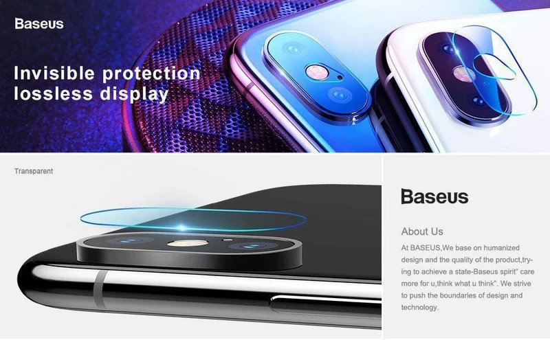 Baseus Gehärtetes Glas für das Rückkameraobjektiv des iPhone Xs Xs Max Kameraobjektiv-Schutzglasfolie für das iPhone Xs Xs Max 2018 9H Glas