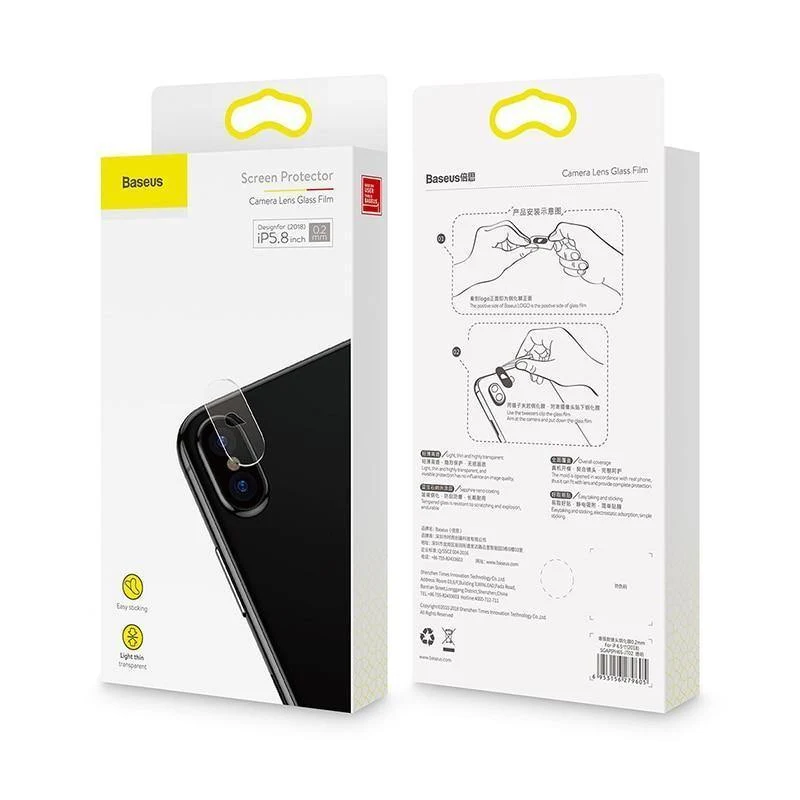 Baseus Gehärtetes Glas für das Rückkameraobjektiv des iPhone Xs Xs Max Kameraobjektiv-Schutzglasfolie für das iPhone Xs Xs Max 2018 9H Glas