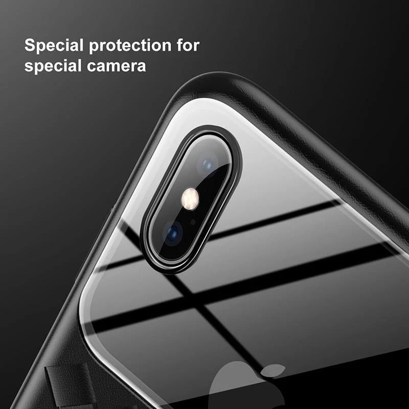Baseus Grid Pattern Hülle für iPhone Xs Max Luxus Silikon + Hartglas Hülle für iPhone Xs Xs Max XR 2018 Telefonzubehör