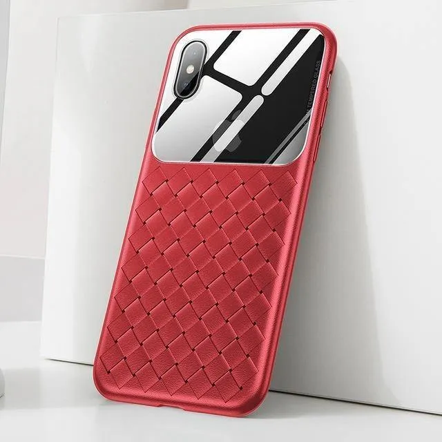 Baseus Grid Pattern Hülle für iPhone Xs Max Luxus Silikon + Hartglas Hülle für iPhone Xs Xs Max XR 2018 Telefonzubehör