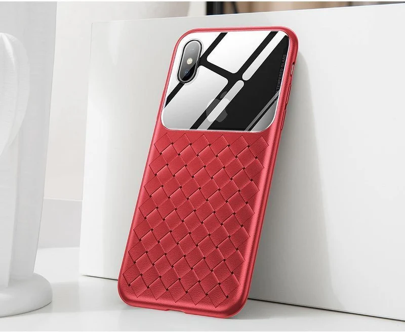 Baseus Grid Pattern Hülle für iPhone Xs Max Luxus Silikon + Hartglas Hülle für iPhone Xs Xs Max XR 2018 Telefonzubehör