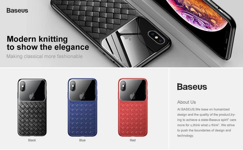 Baseus Grid Pattern Hülle für iPhone Xs Max Luxus Silikon + Hartglas Hülle für iPhone Xs Xs Max XR 2018 Telefonzubehör