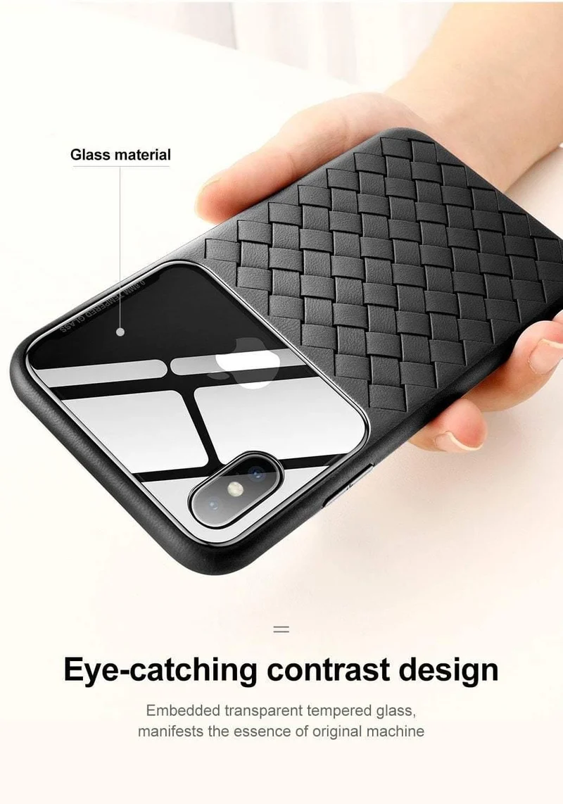 Baseus Grid Pattern Hülle für iPhone Xs Max Luxus Silikon + Hartglas Hülle für iPhone Xs Xs Max XR 2018 Telefonzubehör
