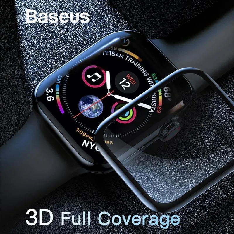 Baseus 0.3 mm Schutzglas für Apple Watch 4, vollständige Abdeckung, gehärtetes Glas für iWatch 4, Displayschutz, kratzfeste Folie 9H