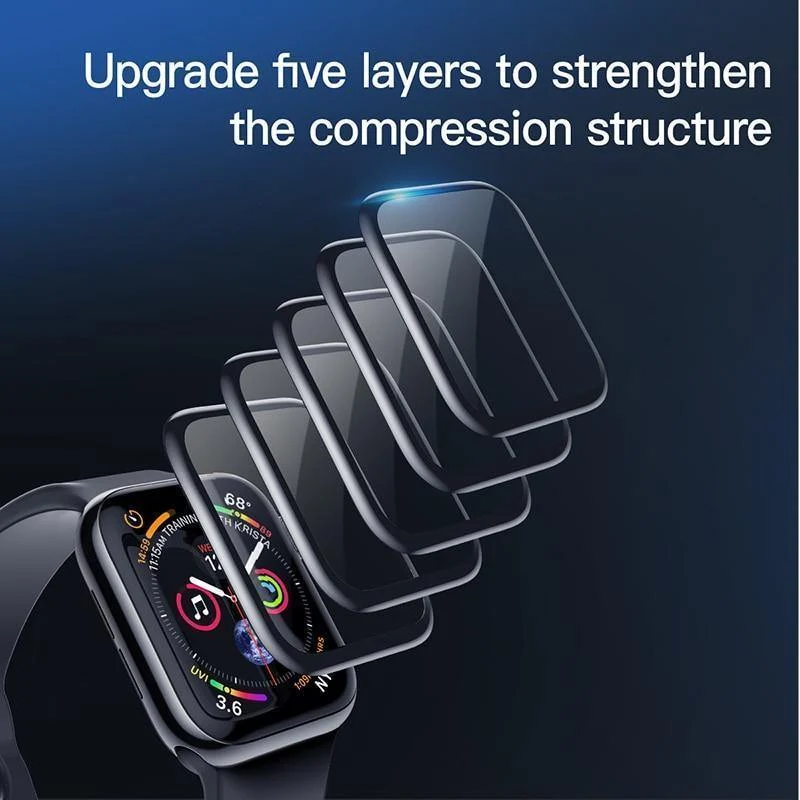 Baseus 0.3 mm Schutzglas für Apple Watch 4, vollständige Abdeckung, gehärtetes Glas für iWatch 4, Displayschutz, kratzfeste Folie 9H
