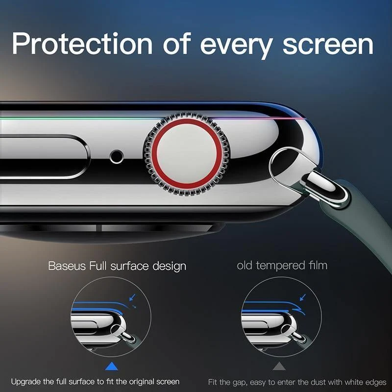 Baseus 0.3 mm Schutzglas für Apple Watch 4, vollständige Abdeckung, gehärtetes Glas für iWatch 4, Displayschutz, kratzfeste Folie 9H
