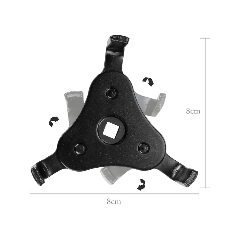 55-108mm Ölfilter Schraubenschlüssel 3 Jaw Einstellbare Auto Removal Tool Triangle Remover Für 13mm 1/2 '' 9.5mm 3/8 "Antrieb