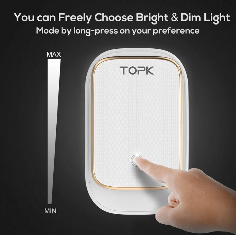 TOPK 3-Port-Handy-Ladegerät 5 V 3.4 A (Max) Reise-USB-Ladegerät für iPhone Xs Max 8 Samusung Telefon-Ladegerät LED-Lampe US EU AU UK