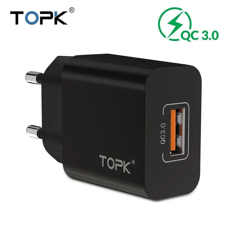 TOPK 18W Quick Charge 3.0 USB-Ladegerät für iPhone Samsung Xiaomi Huawei Handy-Ladegerät