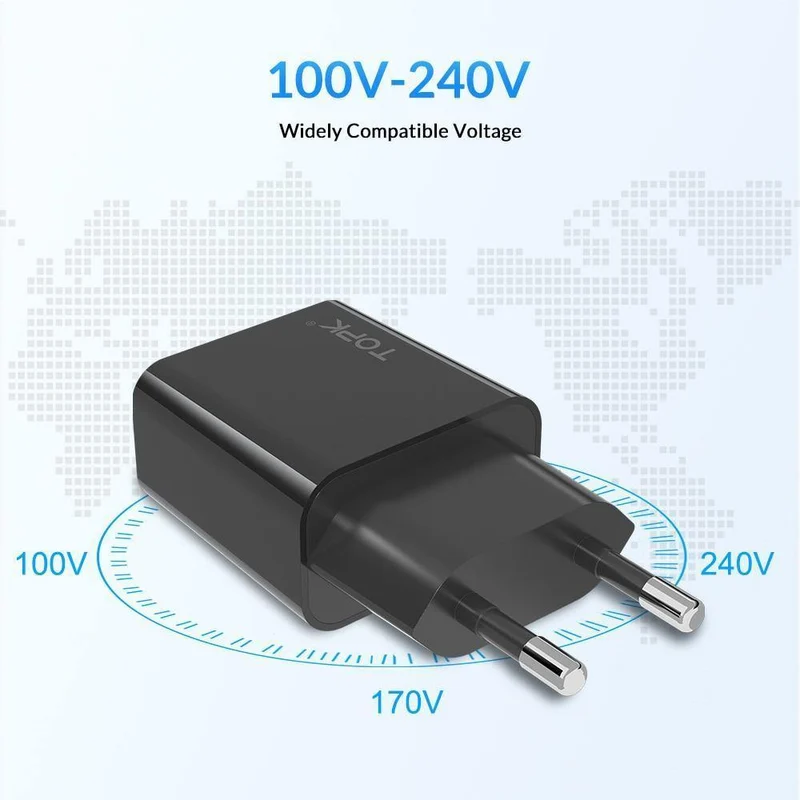 TOPK 18W Quick Charge 3.0 USB-Ladegerät für iPhone Samsung Xiaomi Huawei Handy-Ladegerät