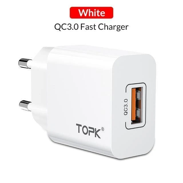 TOPK 18W Quick Charge 3.0 USB-Ladegerät für iPhone Samsung Xiaomi Huawei Handy-Ladegerät