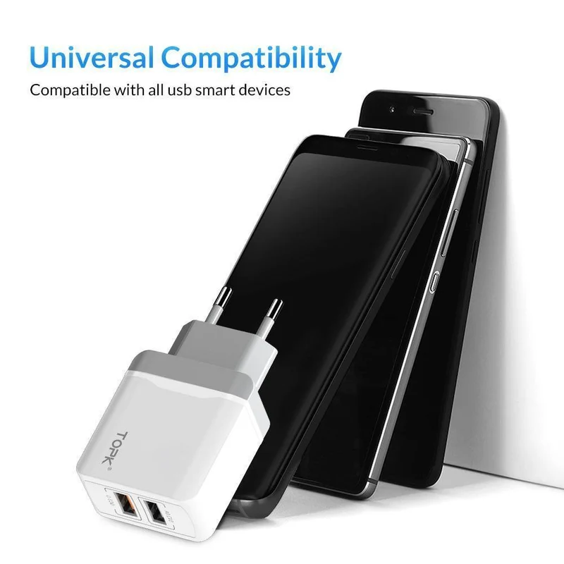 TOPK Quick Charge 3.0 18W USB-Ladegerät für iPhone Xs X 8 7 Schnellladegerät für Samsung Xiaomi Huawei Wandladegerät EU-Adapter