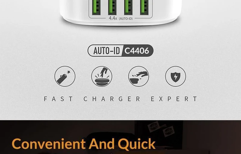 TOPK 22W Auto-ID 4-Port USB-Ladegerät Dimmbare Smart LED Schreibtischlampe Desktop-Ladegerät für iPhone Samsung Xiaomi Handy-Ladegerät