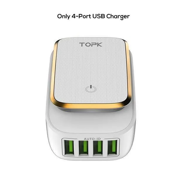TOPK Multi-Port USB-Ladegerät LED-Lampe Auto-ID Handy-Ladegerät Tragbarer Tarvel EU & US Stecker Wandladegerät Adapter