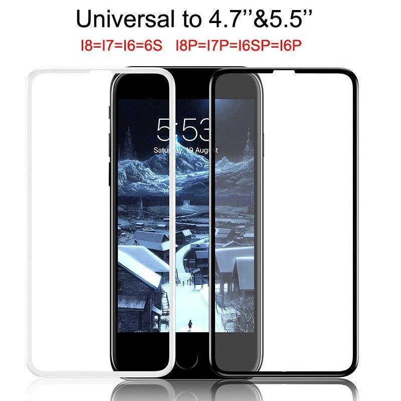 Baseus 0.23 mm Displayschutz aus gehärtetem Glas für iPhone 8 7 6 s 6s Plus 3D Soft Edge Schmalseite PET Vollabdeckung Gehärteter Film