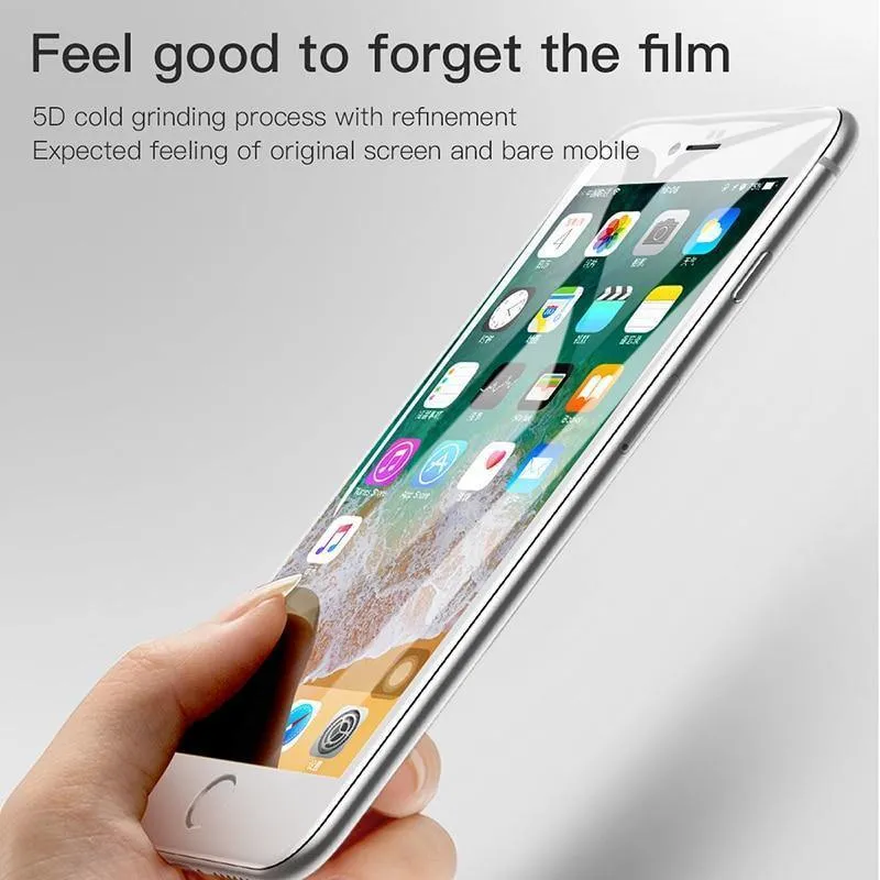 Baseus 5D Displayschutz aus gehärtetem Glas für iPhone X 8 7 Plus Vollabdeckung Schutzfolie aus gehärtetem Anti-Blau-Glas für iPhonX