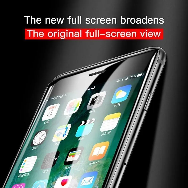 Baseus 5D Displayschutz aus gehärtetem Glas für iPhone X 8 7 Plus Vollabdeckung Schutzfolie aus gehärtetem Anti-Blau-Glas für iPhonX