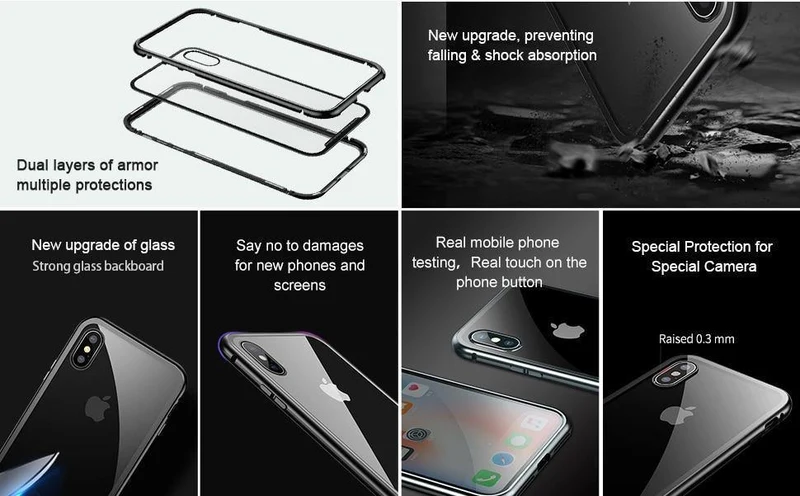 Baseus Magnetische Adsorption Telefon Fall Für iPhone XS Max Xr Coque Luxus Magnet Gehärtetem Glas Zurück Abdeckung Für iPhone Xsmax Coque